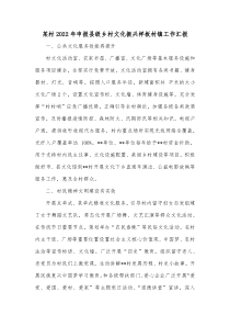 某村20XX年申报县级乡村文化振兴样板村镇工作汇报