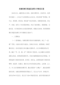 某镇党建引领基层治理工作情况汇报