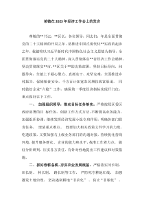 某镇在20XX年经济工作会上的发言