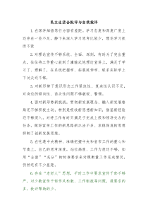 民主生活会批评与自我批评