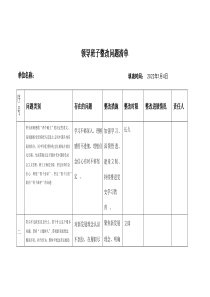 民主生活会领导班子整改问题清单