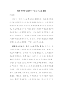 领导干部学习党的二十届三中全会感悟
