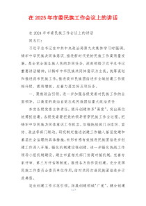 在2025年市委民族工作会议上的讲话