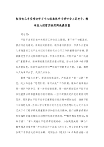 秘书长在市委理论学习中心组集体学习研讨会上的发言精准发力抓落实务实高效提质量