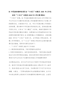 XX市民族宗教事务委员会“十四五”时期及2025年工作总结和“十五五”时期及2026年工作打算（精品