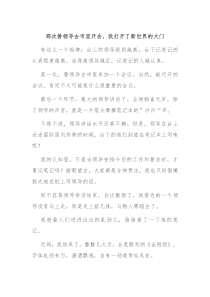 那次替领导去市里开会我打开了新世界的大门