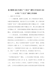 县卫健委2025年度及“十四五”期间工作总结与2026年及“十五五”期间工作安排(参考)