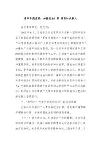 青年专题党课加强政治引领培育时代新人