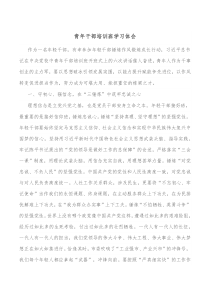 青年干部培训班学习体会