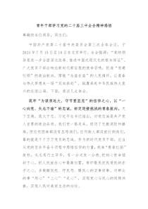 青年干部学习党的二十届三中全会精神感悟