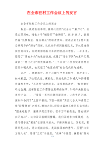 在全市驻村工作会议上的发言