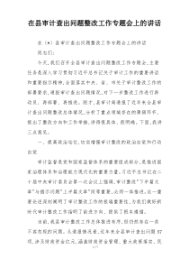在县审计查出问题整改工作专题会上的讲话
