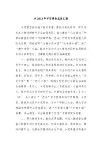 乡20XX年平安建设成效汇报
