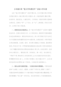 乡村振兴局能力作风建设年活动工作汇报