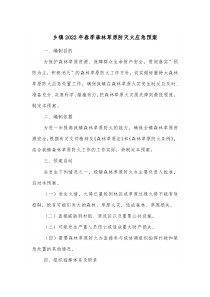 乡镇20XX年春季森林草原防灭火应急预案