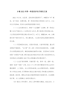 乡镇20XX年第一季度经济运行情况汇报