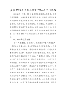 乡镇2025年工作总结暨2026年工作思路(资料)
