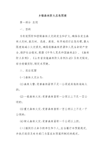 乡镇森林防火应急预案
