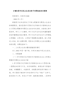 乡镇纪委书记民主生活会班子对照检查发言提纲
