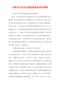 市委书记走访纪委监委座谈讲话提纲