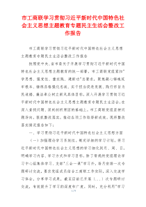 市工商联学习贯彻习近平新时代中国特色社会主义思想主题教育专题民主生活会整改工作报告