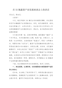 在XX镇蔬菜产业发展座谈会上的讲话(资料)