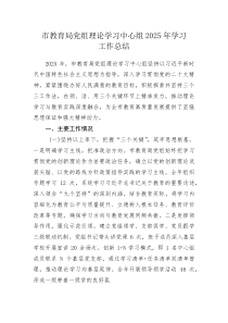 市教育局党组理论学习中心组2025年学习工作总结(资料)