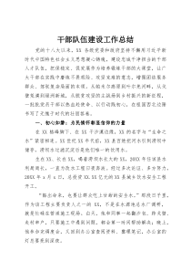 干部队伍建设工作总结(资料)