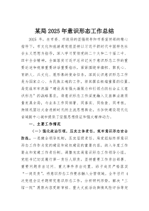 某局2025年意识形态工作总结(资料)