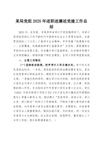 某局党组2025年述职述廉述党建工作总结(资料)