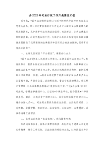 县20XX年司法行政工作开展情况汇报