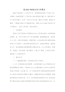 县20XX年政务公开工作要点