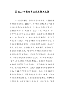 县20XX年教育事业发展情况汇报