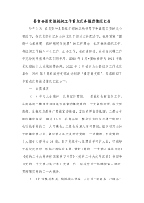 县商务局党组组织工作重点任务推进情况汇报