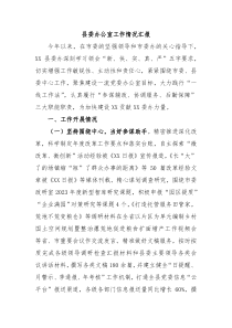 县委办公室工作情况汇报