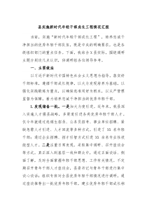 县实施新时代年轻干部成长工程情况汇报