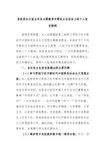县政府办公室主任在主题教育专题民主生活会上的个人发言提纲