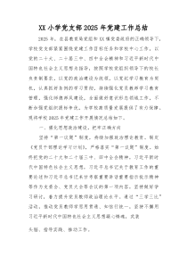 XX学校党支部2025年党建工作总结(材料)