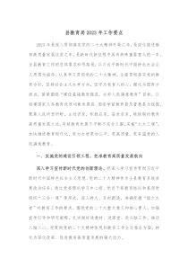 县教育局20XX年工作要点