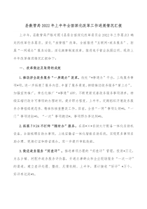 县数管局20XX年上半年全面深化改革工作进展情况汇报