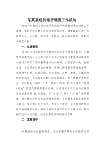 某某县经济运行调度工作机制(材料)