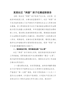 某某社区“两委”班子任期述职报告(材料)