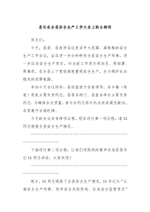 县长在全县安全生产工作大会上的主持词