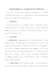 县防范和化解拖欠中小企业账款专项行动工作情况汇报