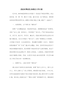 县驻村帮扶队伍建设工作汇报