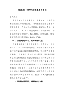 司法局20XX年1月党建工作要点