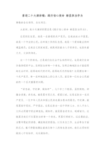 喜迎二十大演讲稿践行初心使命彰显担当作为