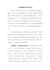 中心组集体学习研讨发言