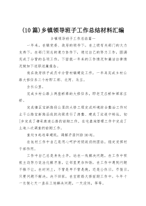 (10篇)乡镇领导班子工作总结材料汇编(整理)