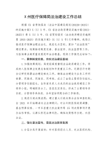 X州医疗保障局法治建设工作总结(整理)